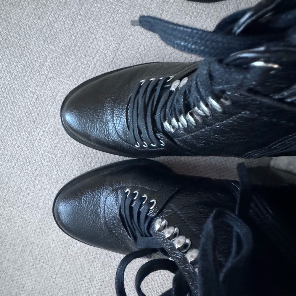 Vince Camuto Black Lace-Up Boots - Picture 2 of 4